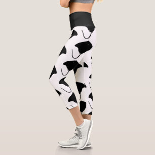 Stingray-Silhouette Capri Leggings