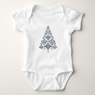 Stingray-Weihnachtsbaum-Santa-Hut-Weihnachtslichte Baby Strampler