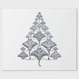 Stingray-Weihnachtsbaum-Santa-Hut-Weihnachtslichte Geschenkpapier