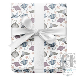 Stingrochen und Starfish Wrapping Paper Geschenkpapier