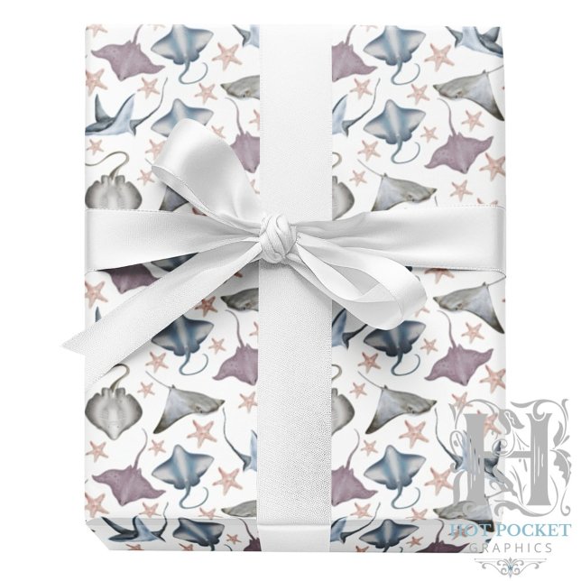 Stingrochen und Starfish Wrapping Paper Geschenkpapier (Von Creator hochgeladen)