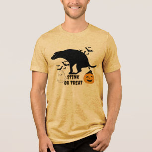Stink oder Leckerei Witzig Kackend Halloween-Hund  Tri-Blend Shirt