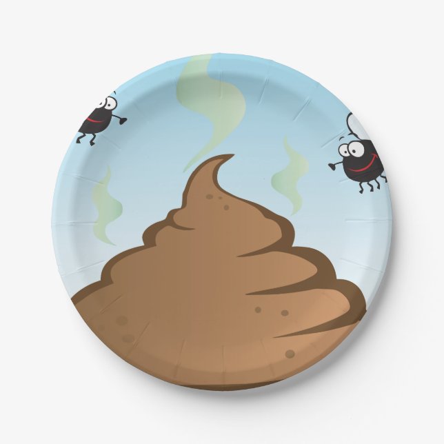 Stinkfarbener Kack Pappteller (Vorderseite)