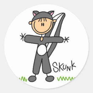 Stinktier Anzieh T-Shirts und Geschenke Runder Aufkleber