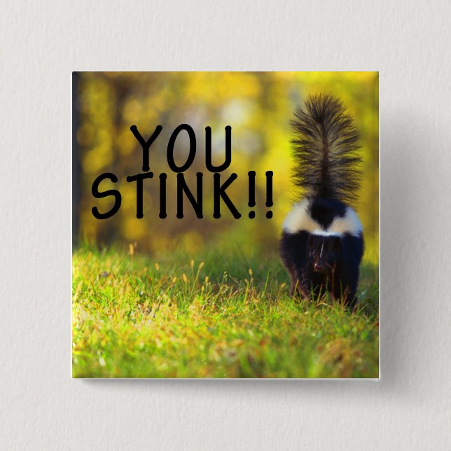 Stinktier, das Sie stinken Button (Vorderseite)