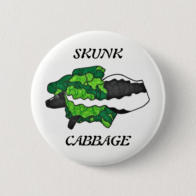 Stinktier-Kohl-Kunst-Knopf Button (Vorderseite)