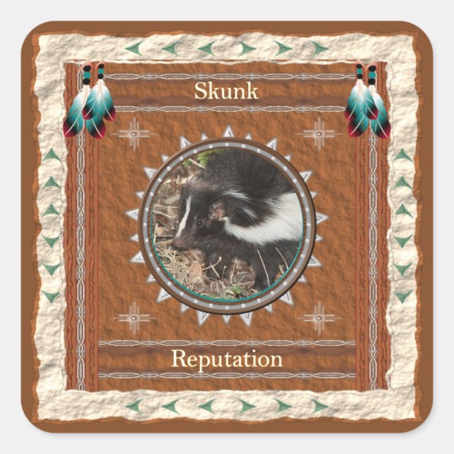 Stinktier-Ruf-Energie Quadratischer Aufkleber (Vorderseite)