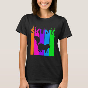 Stinktier Tier Regenbogenblase Mit Silhouette T-Shirt