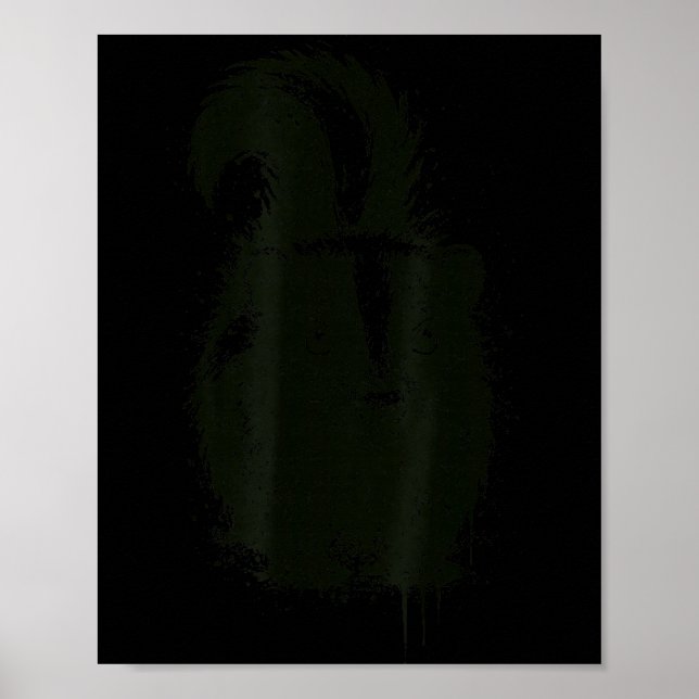 Stinktier-Tinte-Kunst Nge-Ästhetik-Schädling-Wald- Poster (Vorne)