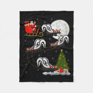 Stinktier Weihnachtsmann Schlitten Fliegend Lustig Fleecedecke