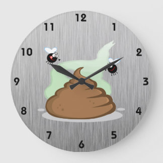 Stinky Poo; Metall-Blick Große Wanduhr