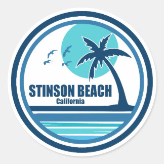 Stinson Beach Kalifornien Palme Vögel Runder Aufkleber