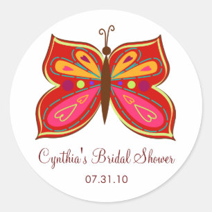 Stipendiatetags für Rote Schmetterlinge / Topper S Runder Aufkleber