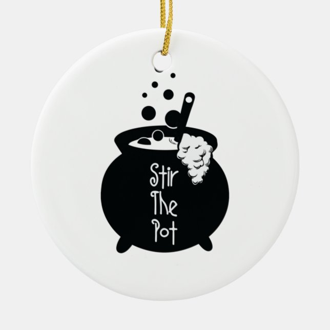 Stir the Pot - Hexe Cauldron Keramik Ornament (Vorne)