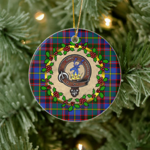 Stirling Abzeichen & Tartan Personalisiert Weihnac Keramik Ornament