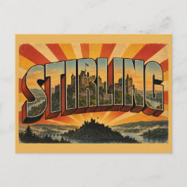 Stirling Schottland Vintage Reise Kunst Postkarte