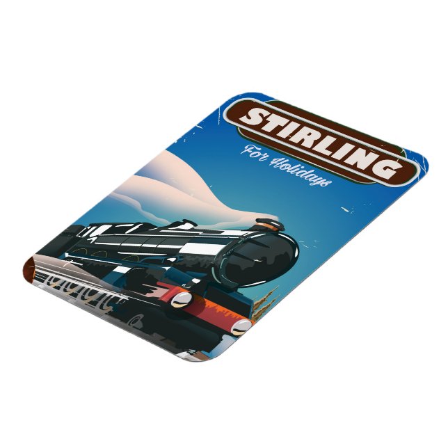 Stirling Scotland Vintages Zugplakat. Magnet (Linke Seite)