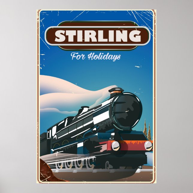 Stirling Scotland Vintages Zugplakat. Poster (Vorne)