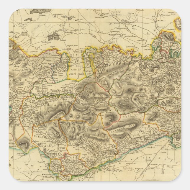 Stirlingshire Quadratischer Aufkleber (Vorderseite)