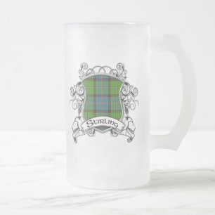Stirlingtartan-Schild Mattglas Bierglas