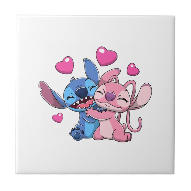 Stitch &amp; Engel Valentine 1 Fliese (Vorderseite)