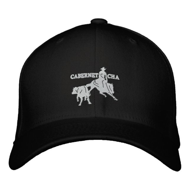 Stitch Cabernet CHA Noir Casquette Blanc Bestickte Kappe (Vorderseite)