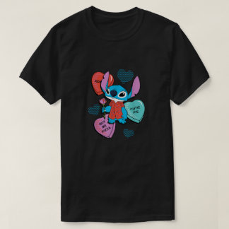 Stitch Funny Candy Hearts Valentinstag T-Shirt