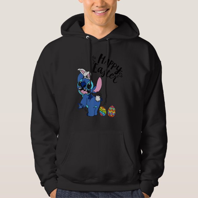 Stitch glücklicher Ostereier Familie Osterfest Hoodie (Vorderseite)