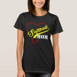 Stitch Heart Softball-Mama Personalisierte Frauen  T-Shirt