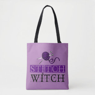 Stitch Hexe Knitting Tote Bag