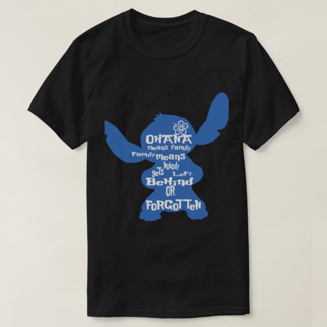 Stitch Ohana ist ein klassischer T - Shirt der Fam (Design vorne)