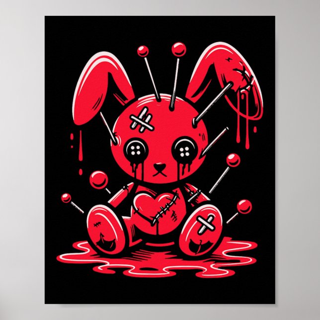 Stitched Bunny Rabbit Pastel Goth Anime Kawaii Got Poster (Vorne)