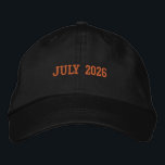Stitched JULY 2026 text Summer-Hat Navy Color Cool Bestickte Baseballkappe<br><div class="desc">Honor a memorable summer moment with this Navy Alternative Apparel Basic Adjustable Cap showcasing finely stitched “JULY 2026” text for a sharp, professional finish. Its one-size-fits-all adjustable closure provides a secure and relaxed fit, making it ideal for independence celebrations, company anniversaries, travel groups, or promotional campaigns. Place a bulk order...</div>