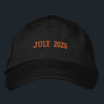 Stitched JULY 2026 text Summer-Hat Navy Color Cool Bestickte Baseballkappe<br><div class="desc">Honor a memorable summer moment with this Navy Alternative Apparel Basic Adjustable Cap showcasing finely stitched “JULY 2026” text for a sharp, professional finish. Its one-size-fits-all adjustable closure provides a secure and relaxed fit, making it ideal for independence celebrations, company anniversaries, travel groups, or promotional campaigns. Place a bulk order...</div>