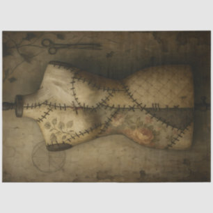 Stitched Mannequin Dekoupage des gotischen Nähfo Seidenpapier