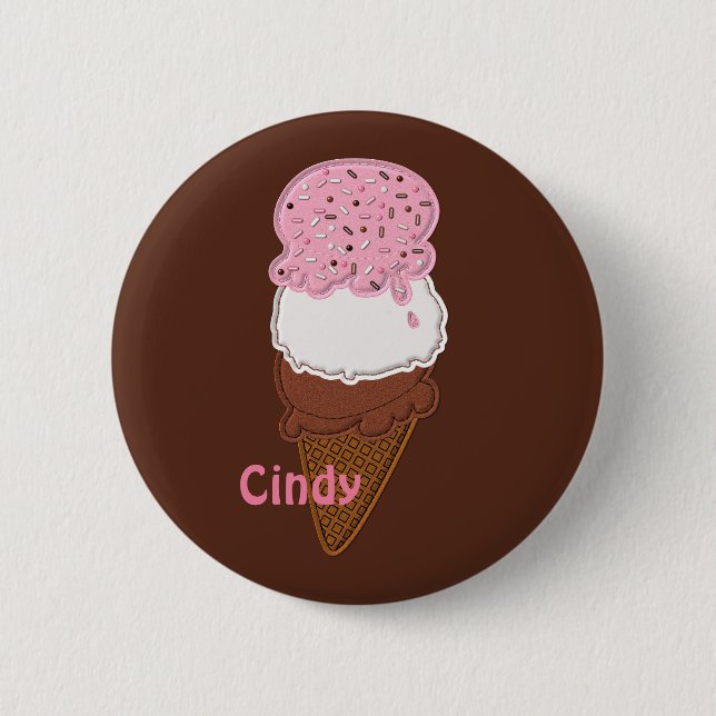 Stitched-Neapolitan-Ice-Cream-Cones-2-BUTTON-BUTTO Button (Vorderseite)