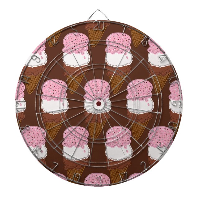 Stitched-Neapolitan-Ice-Cream-Cones-2-DART-BOARD Dartscheibe (vorne)