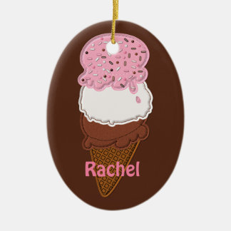 Stitched-Neapolitan-Ice-Cream-Cones-2-Ov ORNANAMEN Keramik Ornament