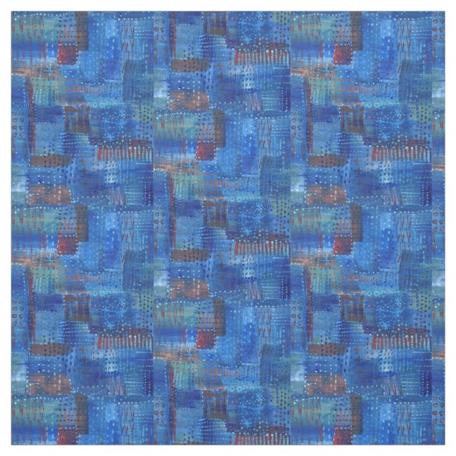 Stitching Patchwork Blue Indigo Stoff (Muster)