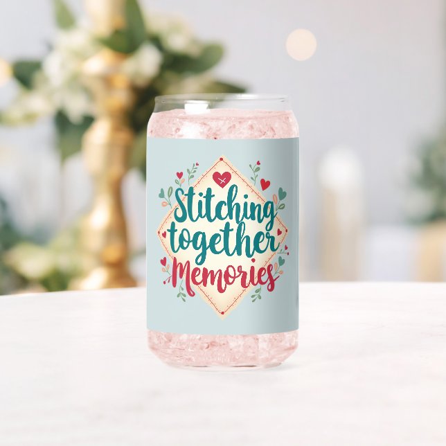 Stitching Together Erinnerungen Stickerei Art Dosenglas (Insitu (Hochzeit))