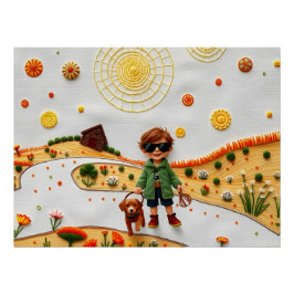 Stitted Cosmic Adventure Poster