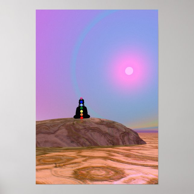 Stitting Pose, Yoga, Yogi, Chakras, Chakra, Aura Poster (Vorne)