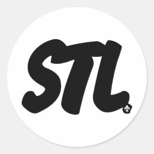 STL-Buchstaben Runder Aufkleber