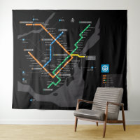 STM Montreal U-Bahn Karte Schwarzer Hintergrund HD