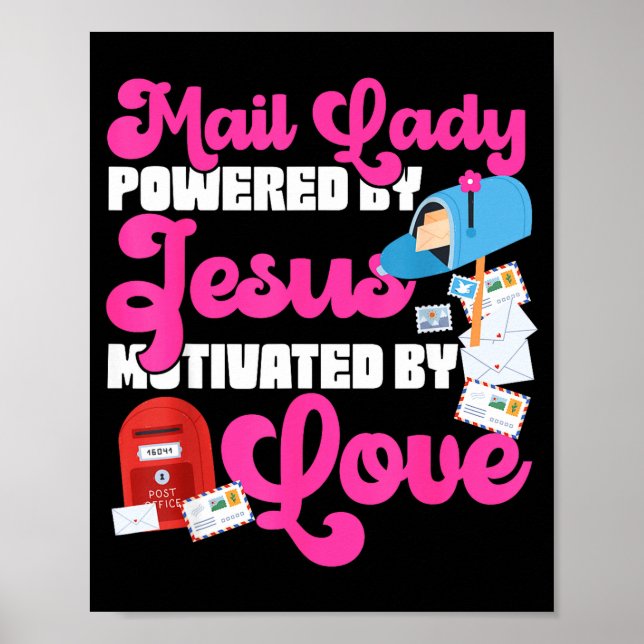 Stman Mailman Jesus Faith Christian Mail Lady Were Poster (Vorne)