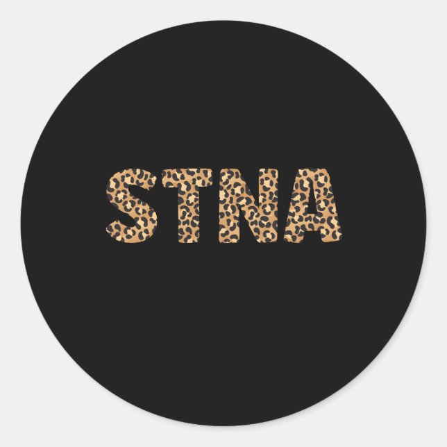 Stna Leopard Staat Tested Nursing Assistant Runder Aufkleber (Vorderseite)