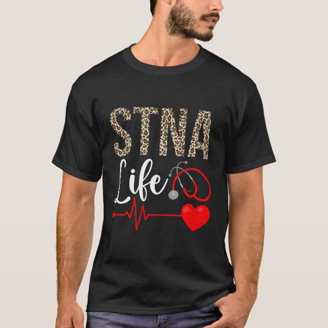Stna Life Staat Test Krankenpflegeassistent Leopar T-Shirt (Vorderseite)