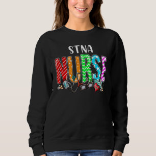 Stna Nurse Kariert Red Liebe Heart Stethoscope Rn Sweatshirt