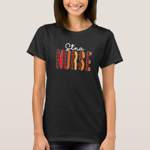 Stna Nurse Kariert Red Liebe Heart Stethoscope Rn T-Shirt