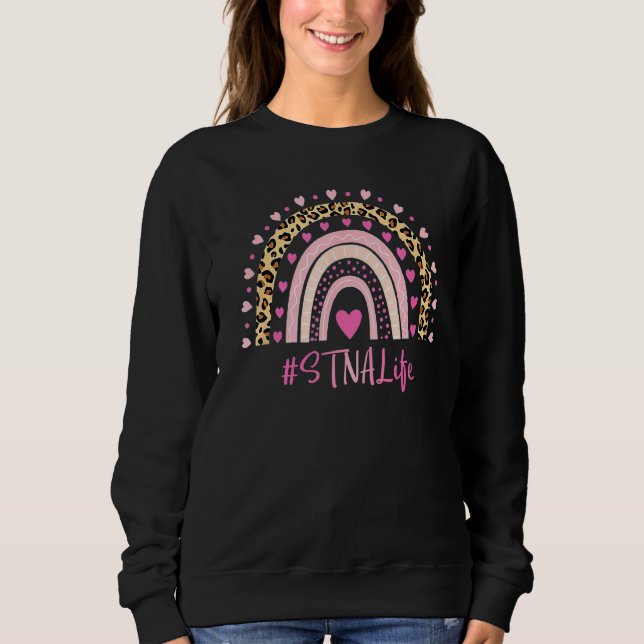 STNA Nurse Leopard Print Boho Rainbow NURSE'S WEEK Sweatshirt (Vorderseite)